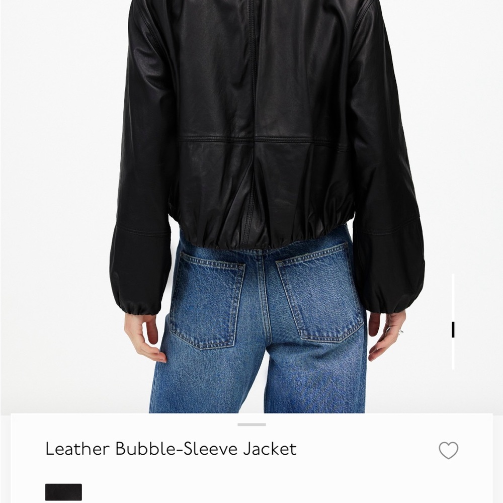Madewell Black Lambskin Bubble-Sleeve Cropped Jacket NWT - Picture 4 of 9